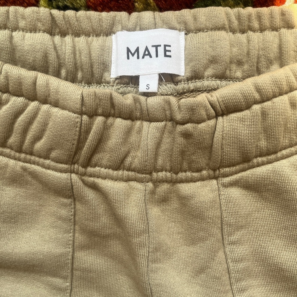 TRADED Mate the Label wide legged organic fleece sweatpants, size small, in flax